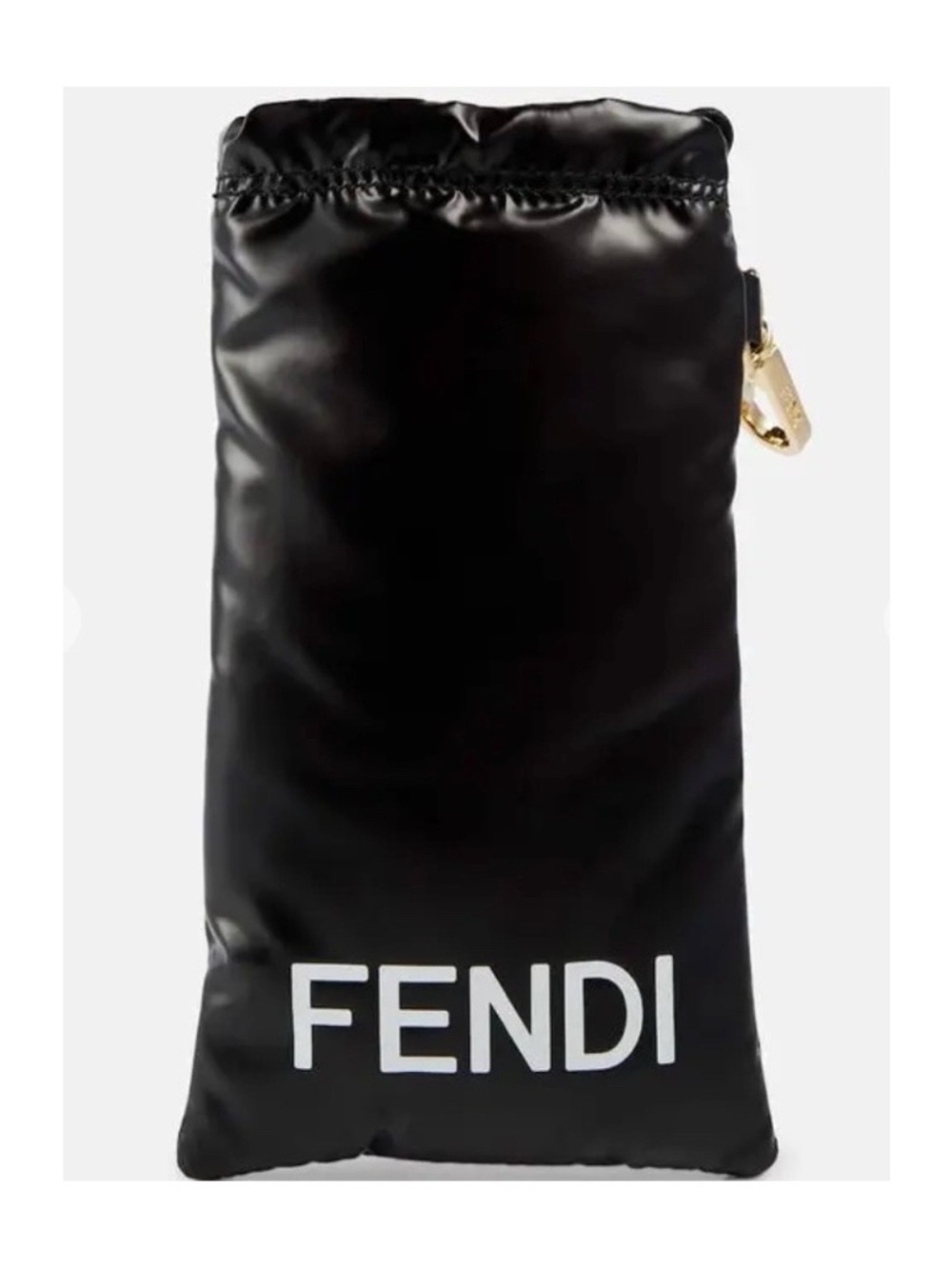 Fendi Black Drawstring Logo Pouch with White Branding - Picture 6 of 7